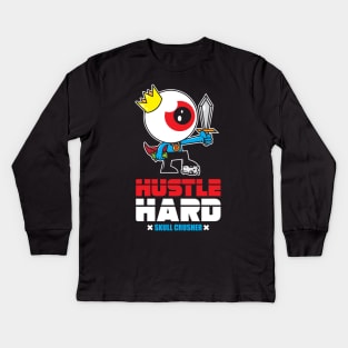 Urban Hustle Hard Eyeball Streetwear King Skull Crusher Cash Money Hip Hop Hipster Kids Long Sleeve T-Shirt